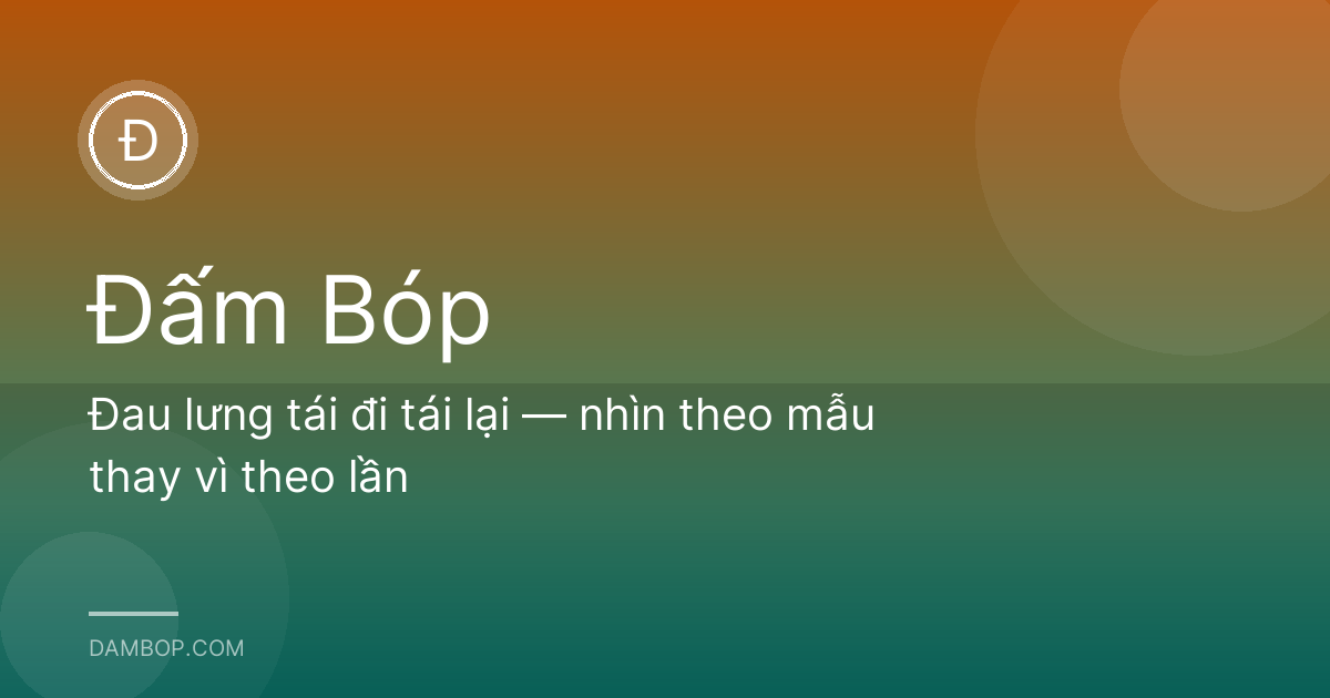 Đau lưng tái đi tái lại — nhìn theo mẫu thay vì theo lần